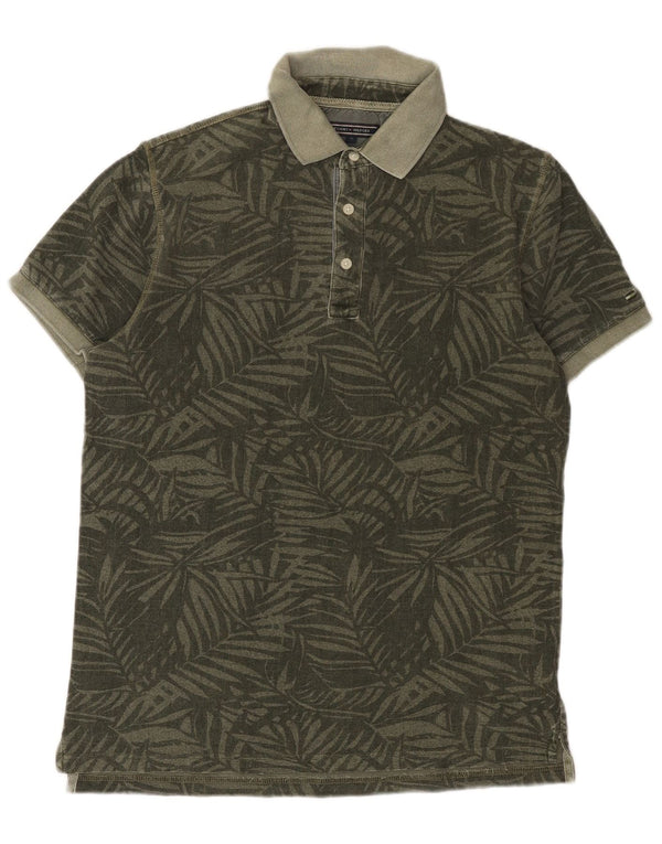 Tommy Hilfiger Ανδρικό Ένδυμα Βαμμένο Slim Fit Πόλο Μπλουζάκι Medium Khaki Floral