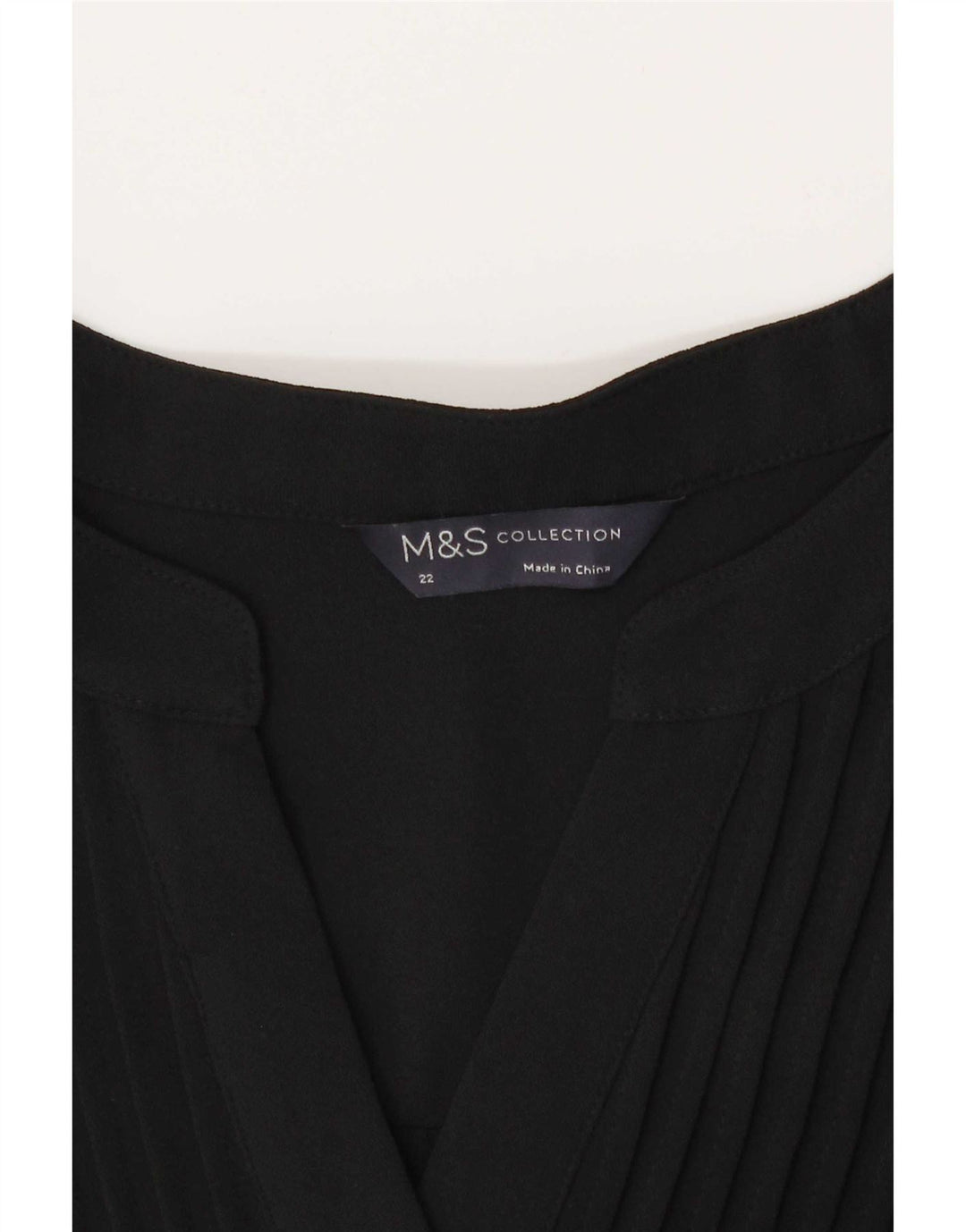 Marks & Spencer Γυναικείο μακρυμάνικο τοπ UK 22 3XL μαύρο πολυεστέρα