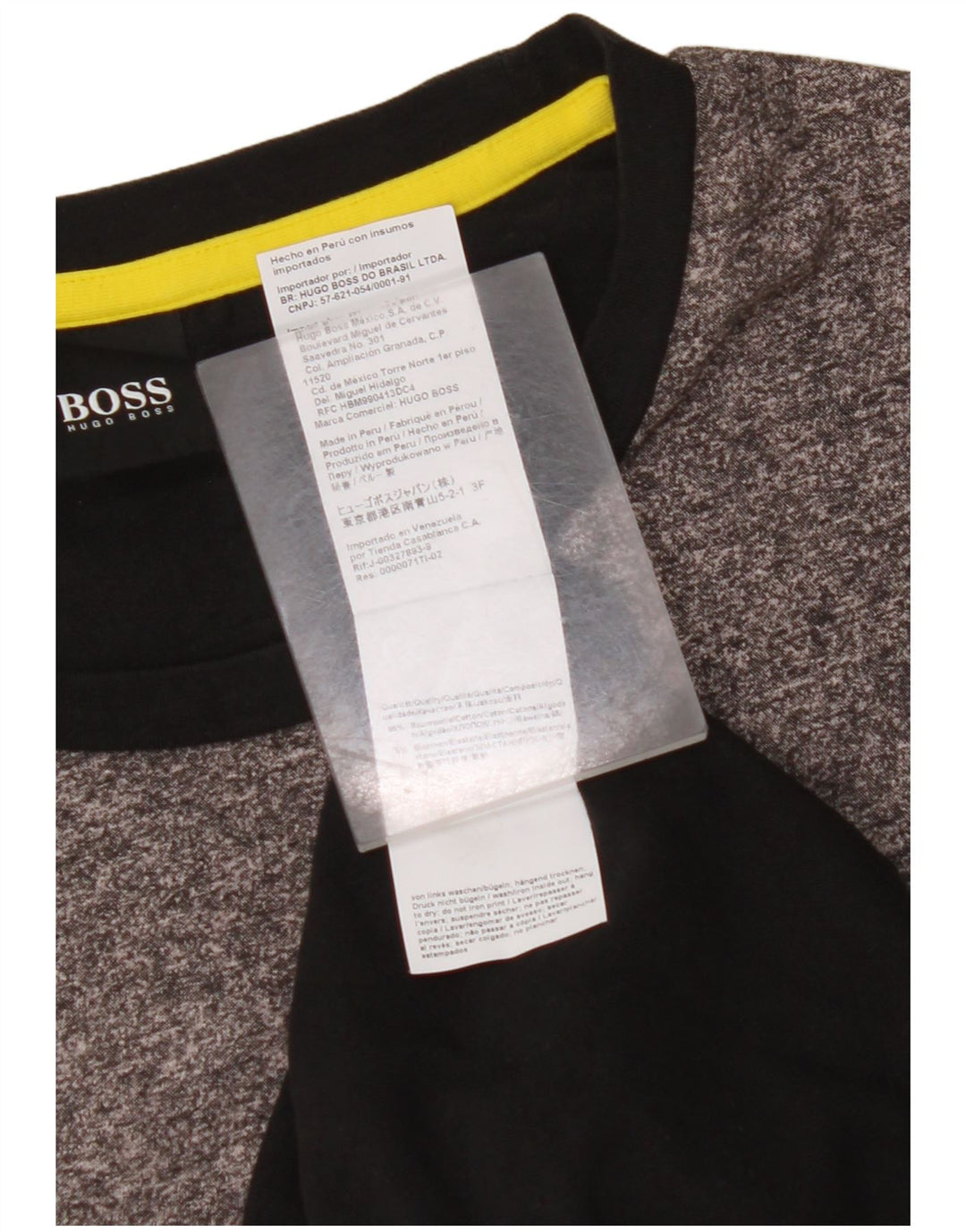 Ανδρικό γραφικό μπλουζάκι HUGO BOSS Top Large Black Colorblock Βαμβακερό