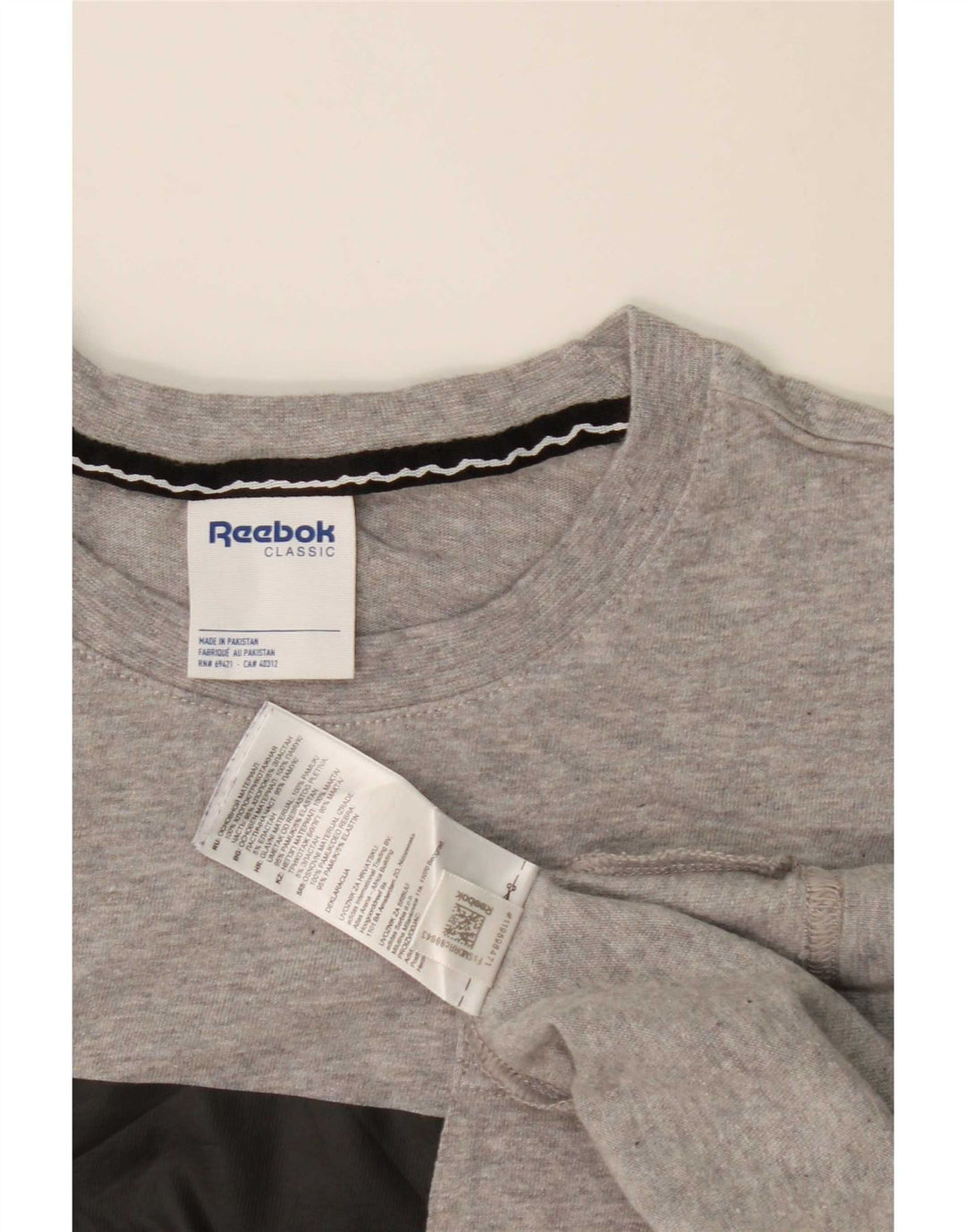Ανδρικό T-Shirt Reebok Top Large Grey Colourblock Βαμβακερό