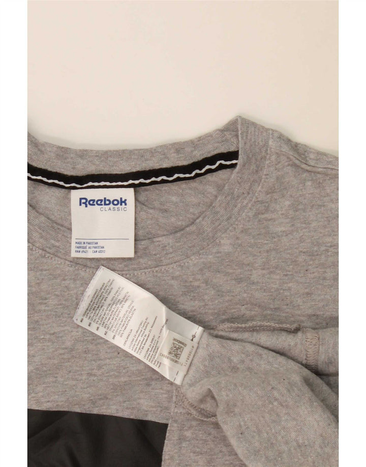 Ανδρικό T-Shirt Reebok Top Large Grey Colourblock Βαμβακερό