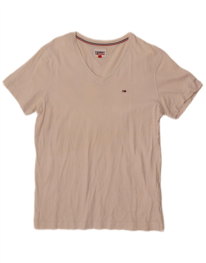 Tommy Hilfiger Γυναικείο T-Shirt Top UK 12 μεσαίο λευκό βαμβακερό