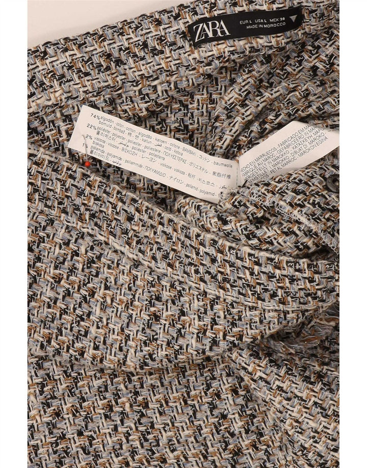 Zara Γυναικεία φούστα A-Line Μεγάλη W30 Γκρι βαμβακερή
