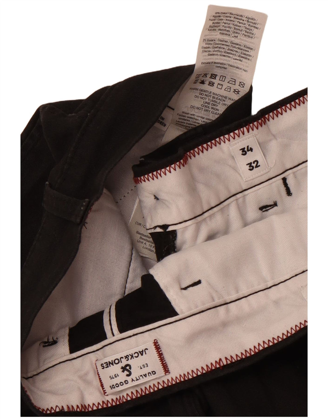 Ανδρικό παντελόνι Chino Jack & Jones W34 L32 μαύρο βαμβακερό