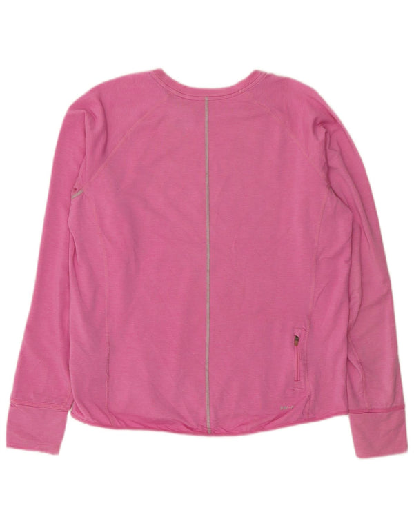 NIKE Γυναικείο Dri Fit Μακρυμάνικο UK 18 XL Pink Lyocell