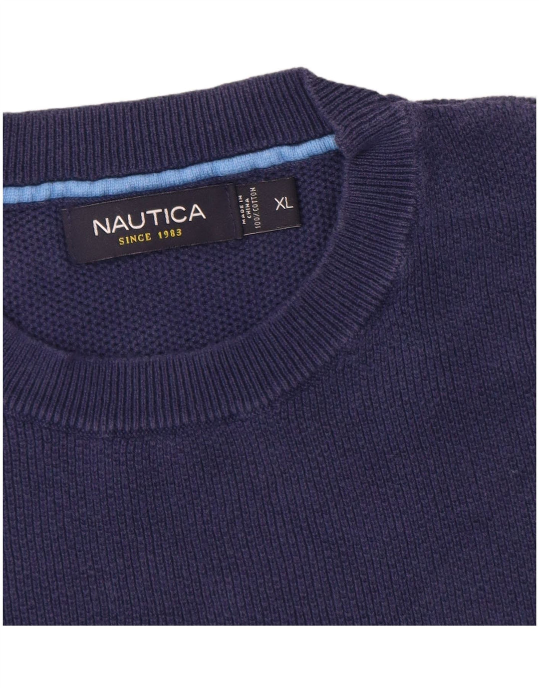 NAUTICA Γυναικείο πουλόβερ με λαιμόκοψη UK 18 XL Navy Blue Cotton