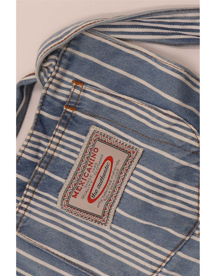 Vintage γυναικείο σορτς Dungarees W28 μεσαίο μπλε ριγέ