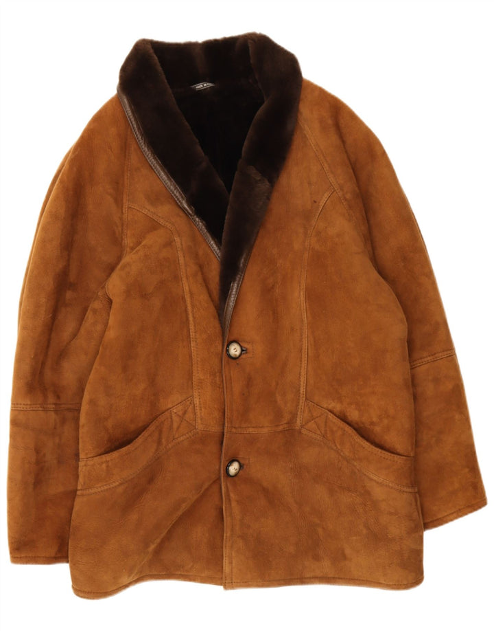 Vintage Ανδρικό Shearling Jacket IT 48 Medium Brown