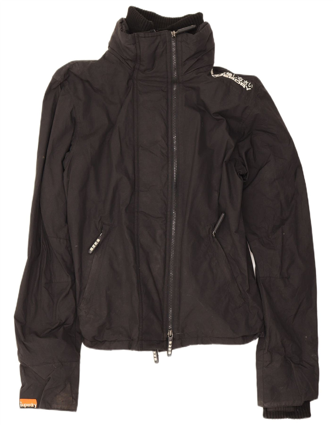 Ανδρικό μπουφάν βροχής Superdry UK 36 Small Black Nylon