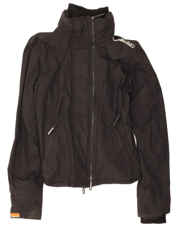 Ανδρικό μπουφάν βροχής Superdry UK 36 Small Black Nylon