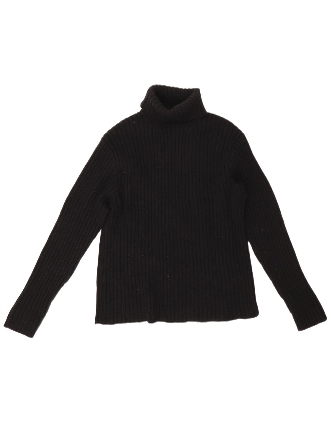 POLO RALPH LAUREN Γυναικείο πουλόβερ με ρολό λαιμόκοψη UK 16 μεγάλο μαύρο μαλλί