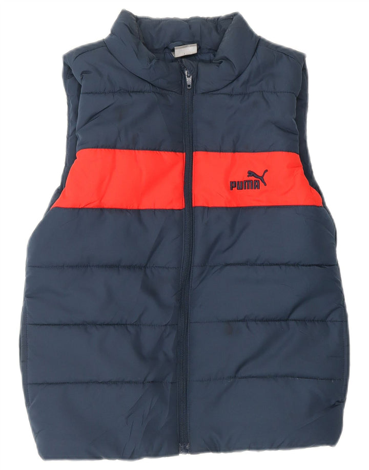 Puma Boys Padded Gilet 7-8 Years Navy Blue Colorblock Πολυεστέρας