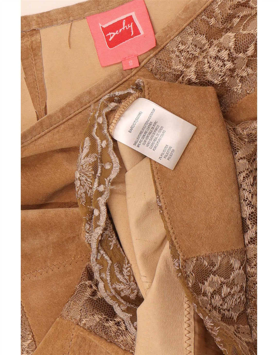 Derby Γυναικεία Suede Φούστα Small W28 Beige Δερμάτινο συνονθύλευμα