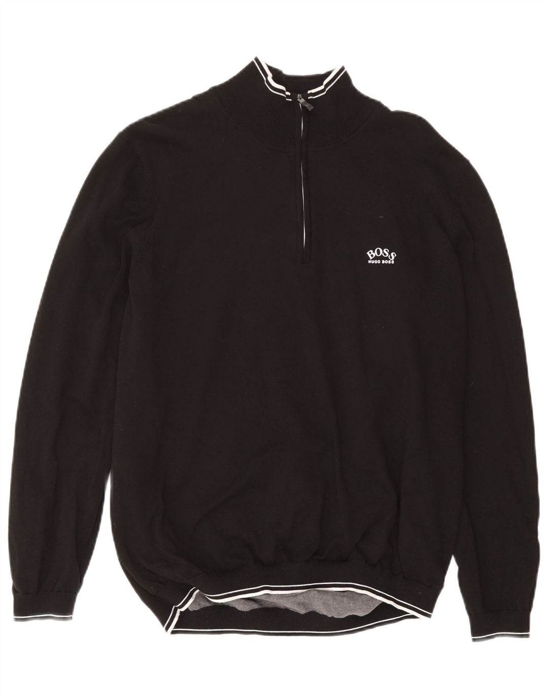 Ανδρικό πουλόβερ με φερμουάρ Hugo Boss 2XL μαύρο βαμβακερό