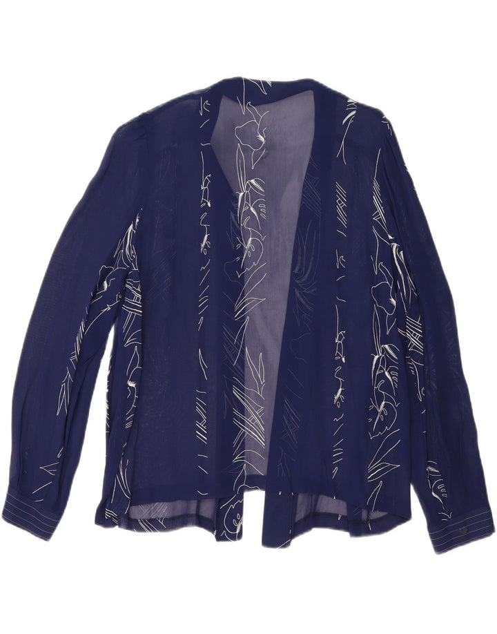 VINTAGE Womens Abstract Pattern Cardigan Top UK 18 XL Navy Blue Vintage Vintage and Second-Hand Vintage from Messina Hembry 