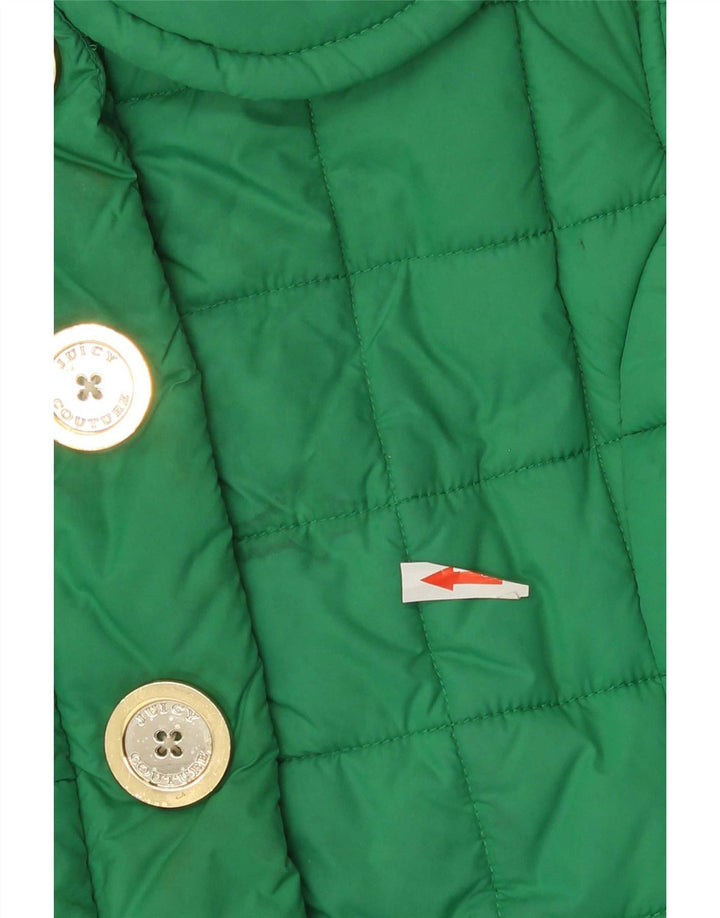 Juicy Couture Γυναικείο padded Gilet UK 14 Medium Green Polyester