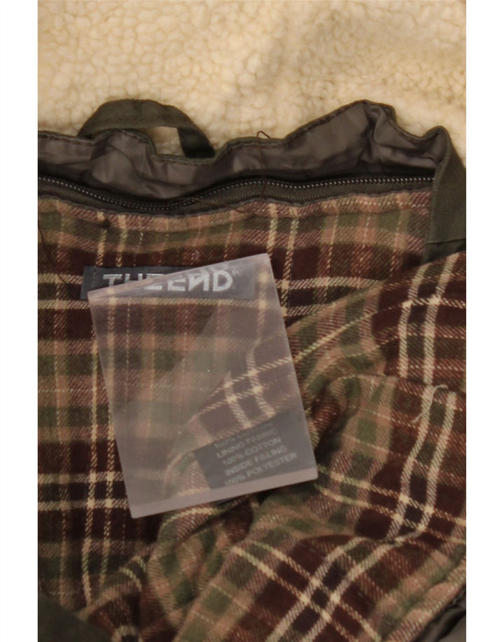 VINTAGE Ανδρικό μπουφάν Parka με κουκούλα UK 40 Μεγάλο Χακί Βαμβάκι