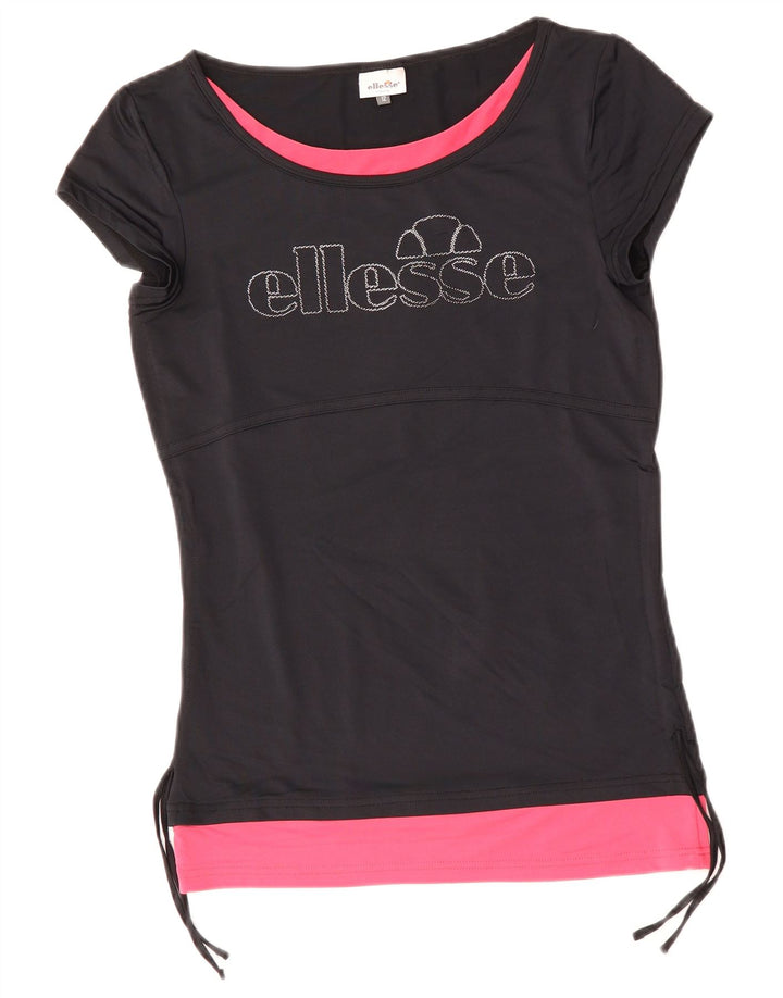 Γυναικείο γραφικό T-shirt Ellesse Top UK 12 Medium Navy Blue Colourblock