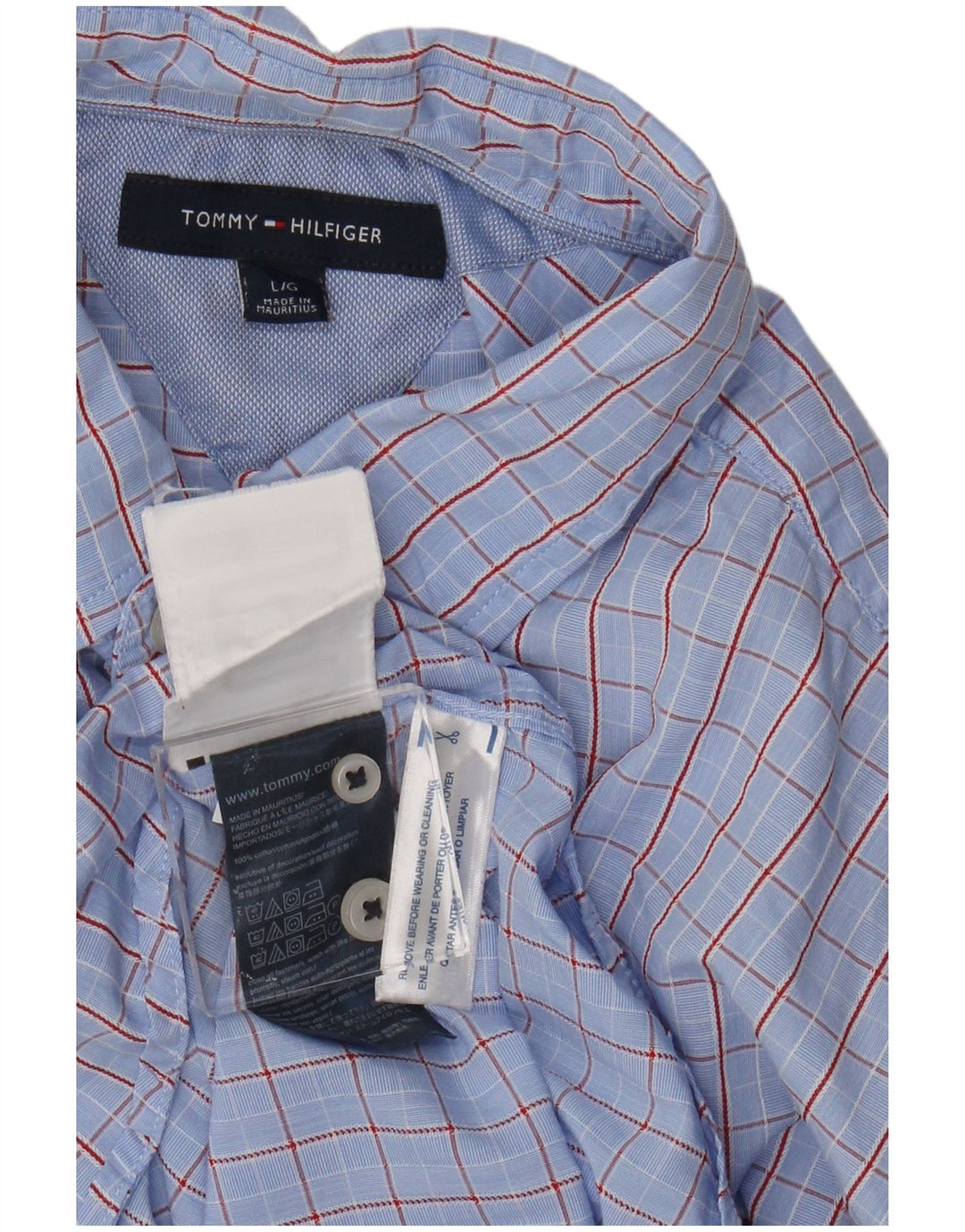 Ανδρικό πουκάμισο Tommy Hilfiger Large Blue Check Cotton