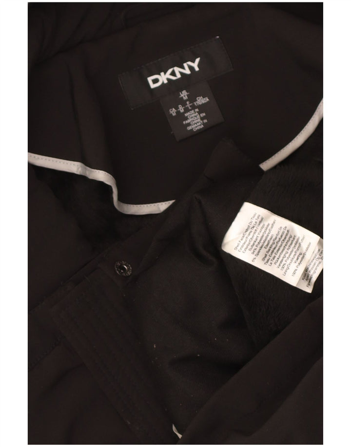 Dkny Γυναικείο Μπουφάν Parka με κουκούλα UK 12 Μεσαίου Μαύρου Πολυεστέρα
