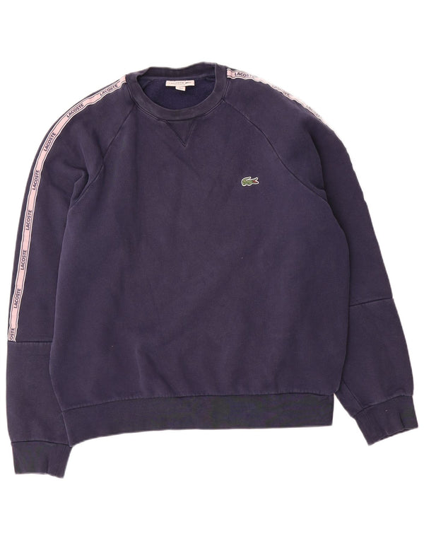 Γραφικό ανδρικό φούτερ Lacoste Jumper Size 4 Medium Navy Blue Colourblock