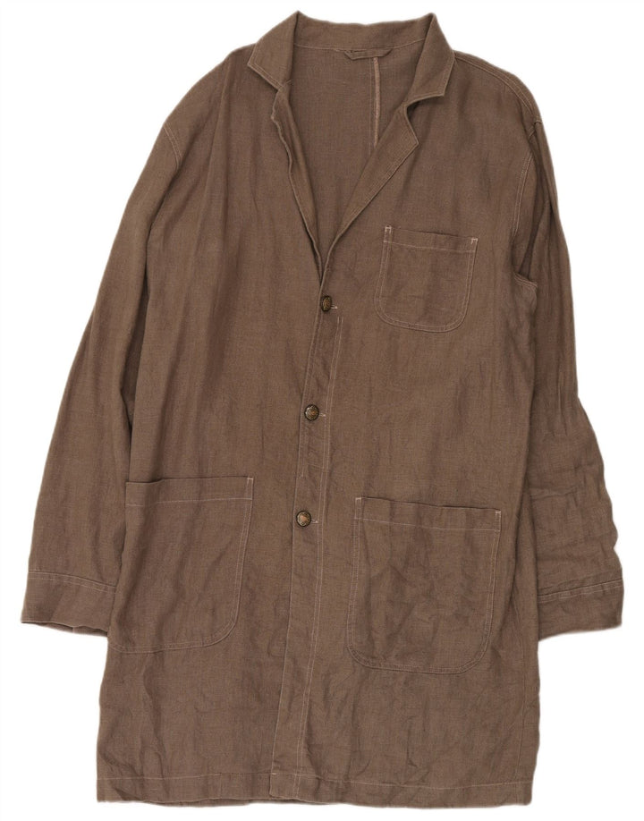 Zara Ανδρικό Longline Jacket UK 40 Large Brown