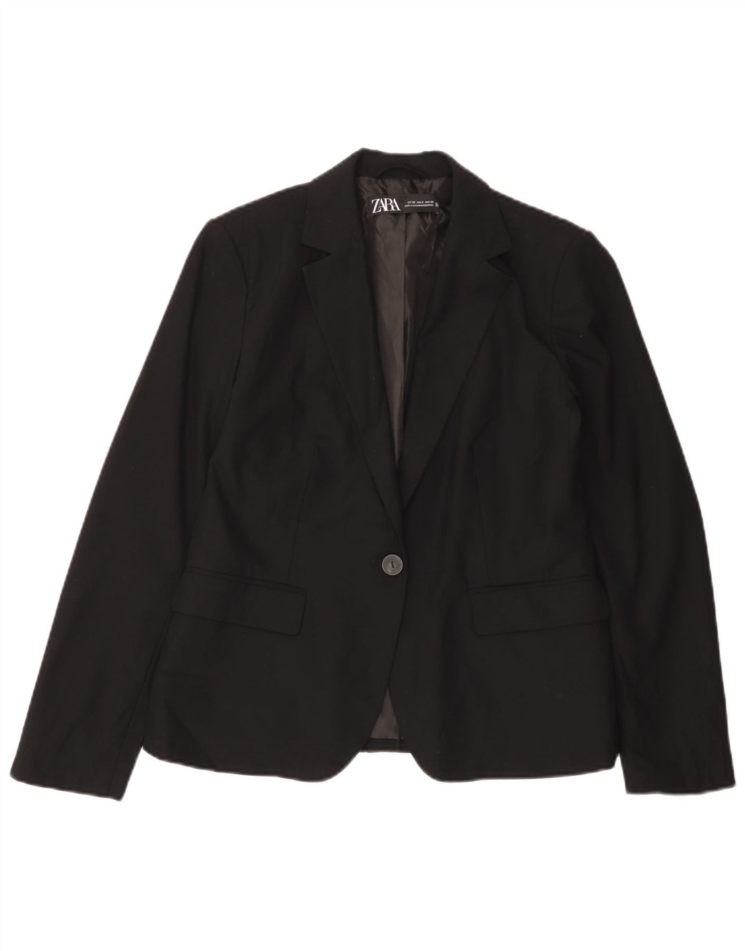 Zara Γυναικείο Μπουφάν σακάκι με 1 κουμπί EU 38 Small Black Polyester