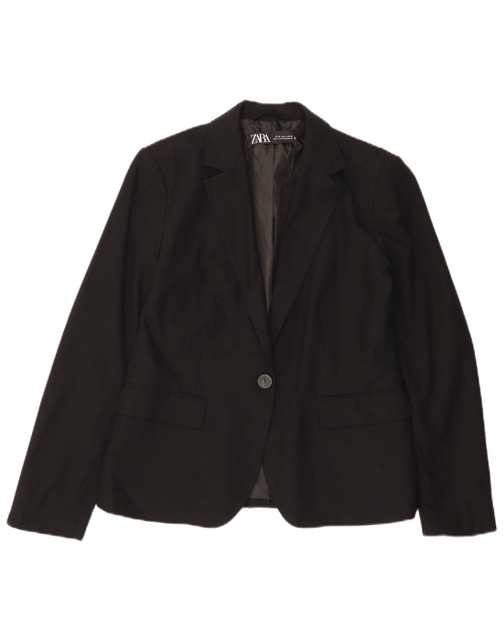 Zara Γυναικείο Μπουφάν σακάκι με 1 κουμπί EU 38 Small Black Polyester