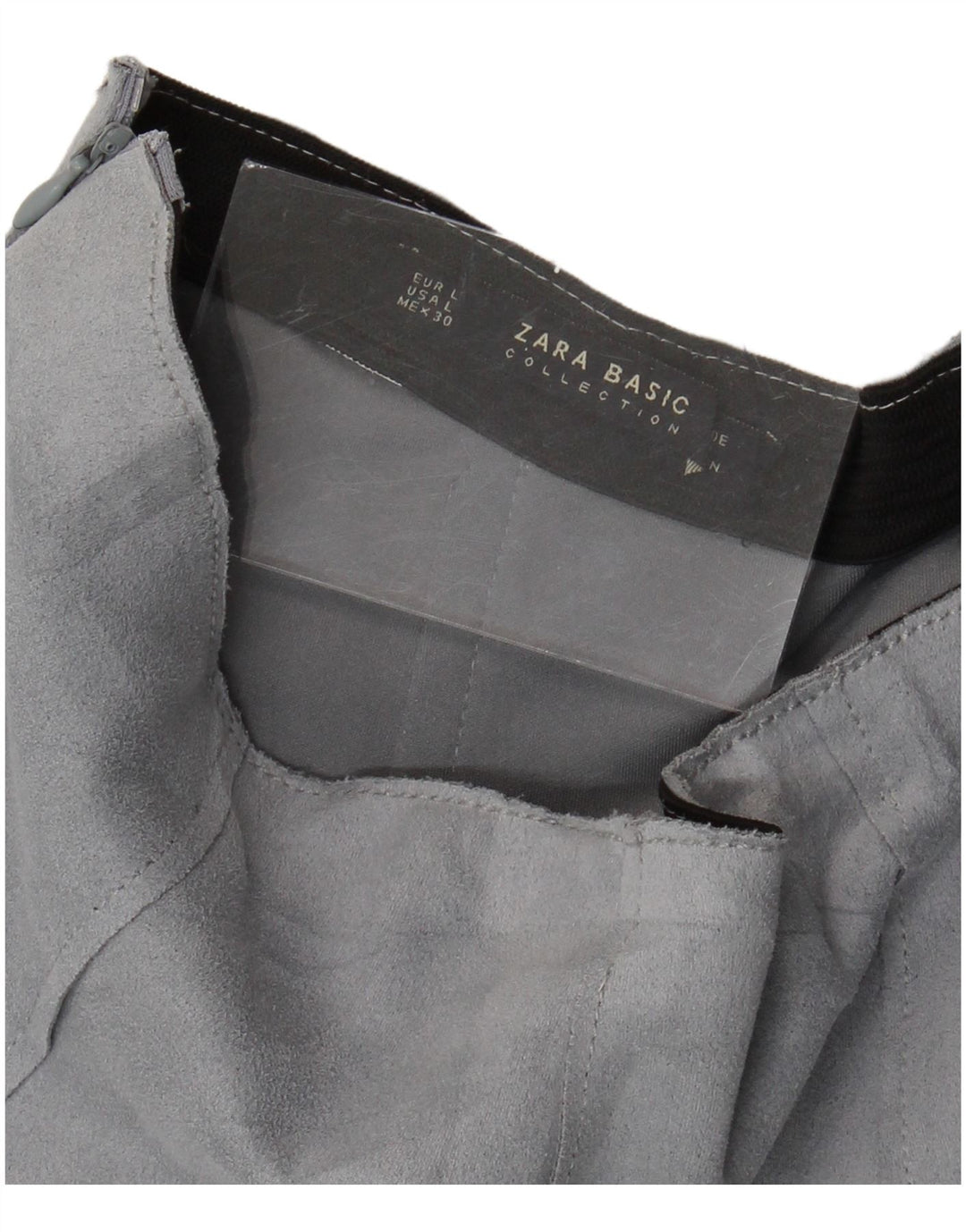 Zara Γυναικεία Suede Φούστα Μεγάλη W30 Μπλε