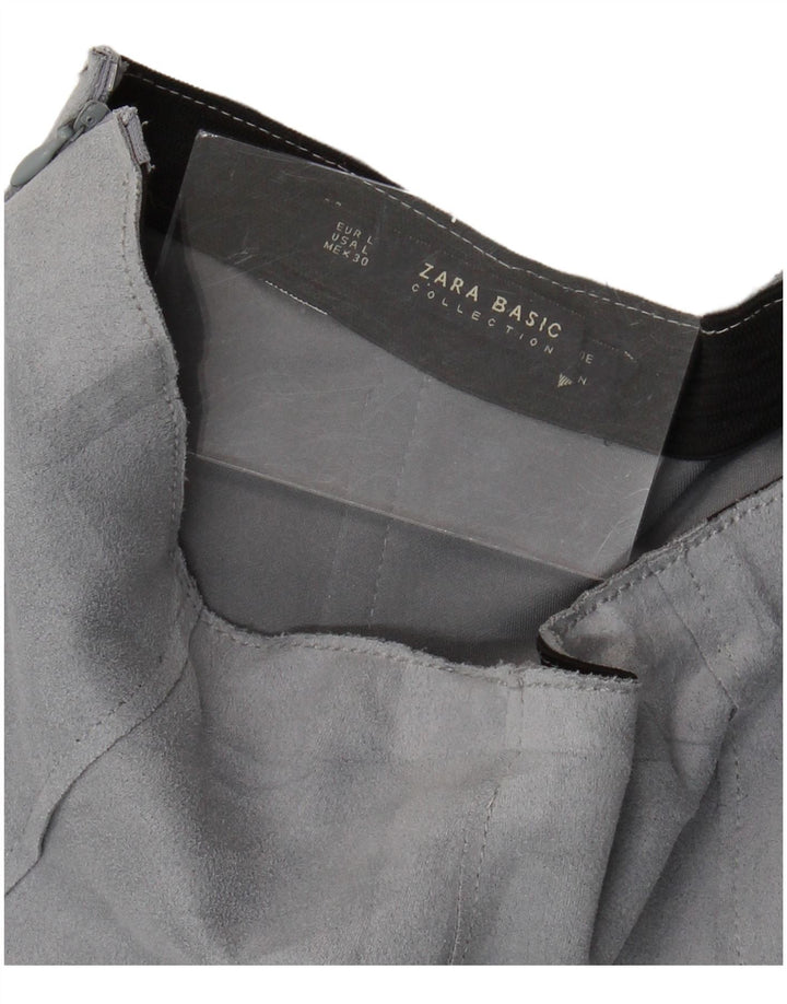 Zara Γυναικεία Suede Φούστα Μεγάλη W30 Μπλε