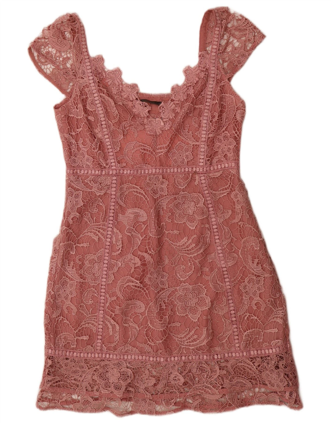 Γυναικείο φόρεμα με θήκη Guess UK 12 Medium Pink Floral Polyester