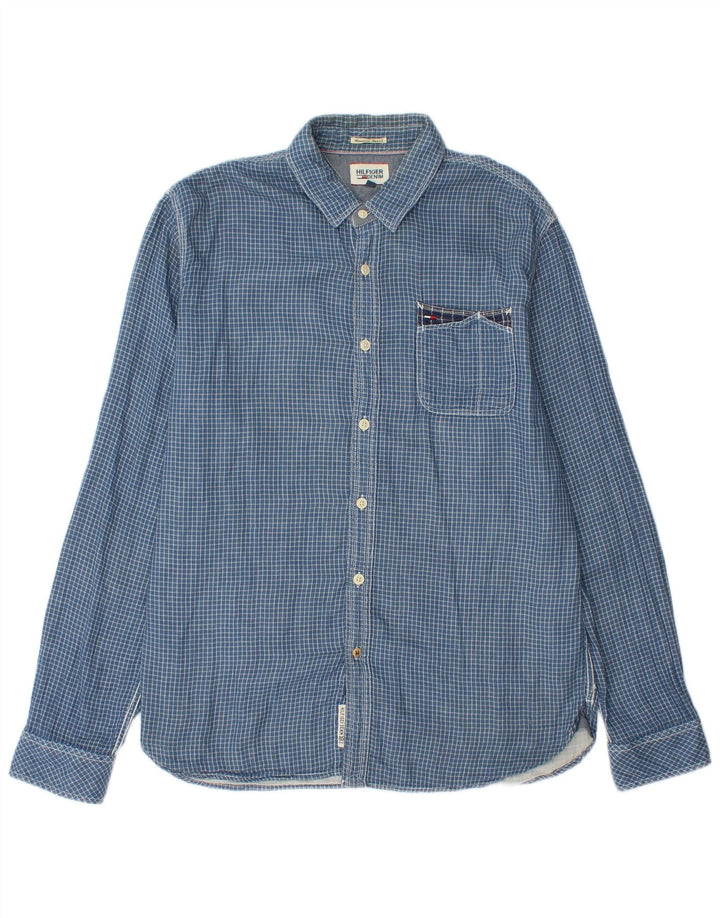 Ανδρικό πουκάμισο Tommy Hilfiger Large Blue Check Cotton