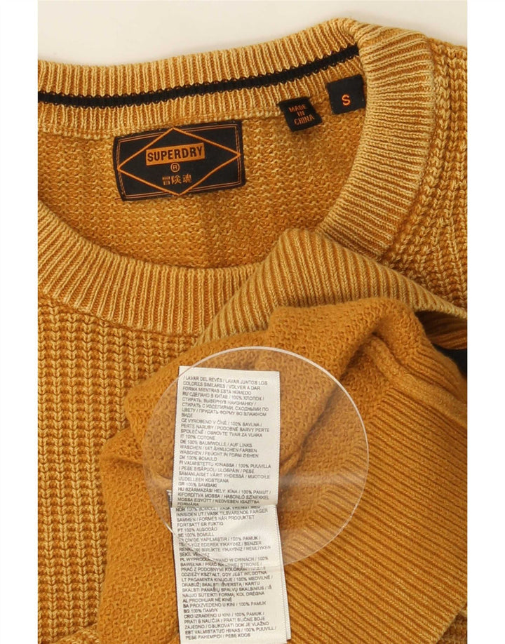 Ανδρικό πουλόβερ Superdry Crew Neck Jumper Μικρό κίτρινο βαμβακερό