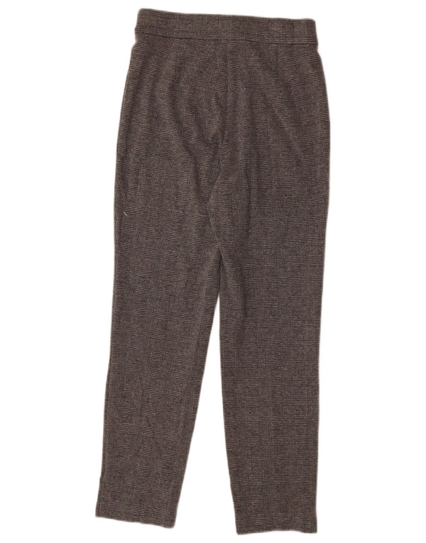 Marks & Spencer Womens Slim Casual Παντελόνι UK 8 Small W27 L26 Grey Check