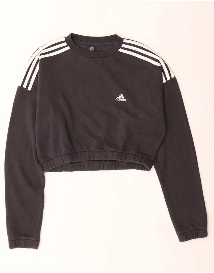 Γυναικεία φούτερ ADIDAS Crop Oversized Jumper UK 8/10 Small Grey Cotton