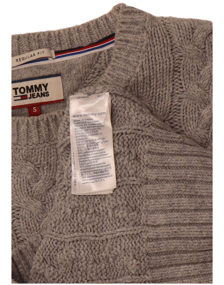 TOMMY HILFIGER Ανδρικό πουλόβερ με κανονική εφαρμογή Crew Neck Jumper Μικρό γκρι βαμβακερό