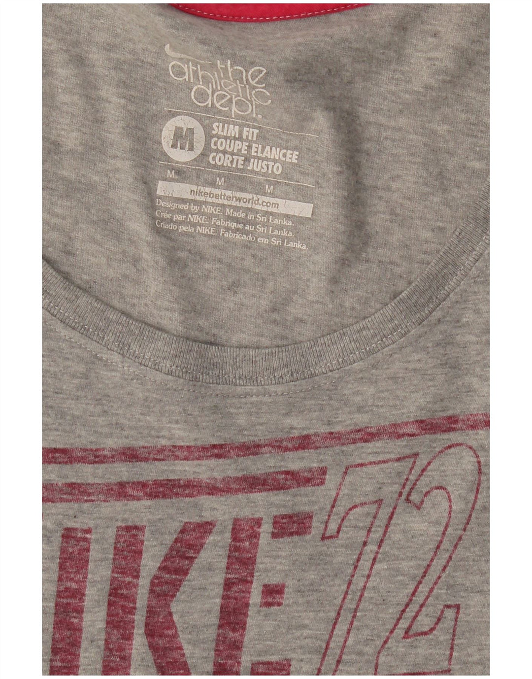 Γυναικείο γραφικό μπλουζάκι NIKE Slim Fit Top UK 12 Medium Grey Flecked