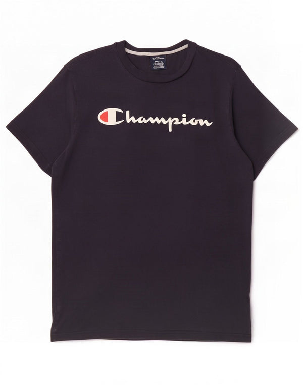 Champion Ανδρικό γραφικό T-Shirt Top Small Navy Blue από βαμβάκι