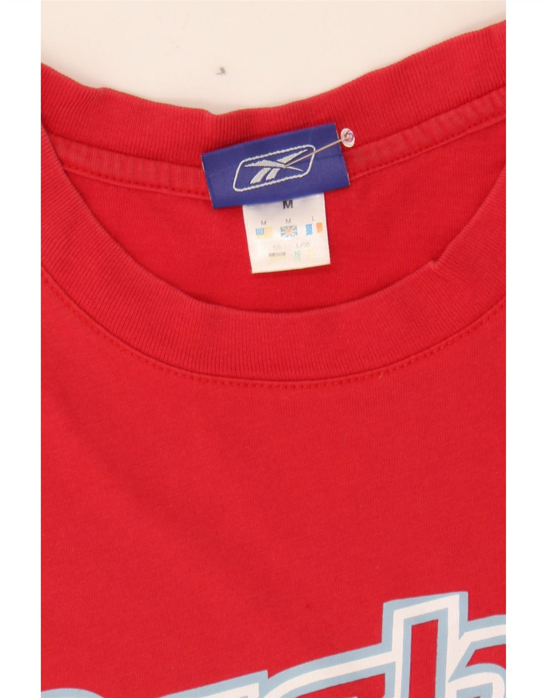 REEBOK Mens Graphic T-Shirt Top Medium Red Cotton Vintage Reebok and Second-Hand Reebok from Messina Hembry 