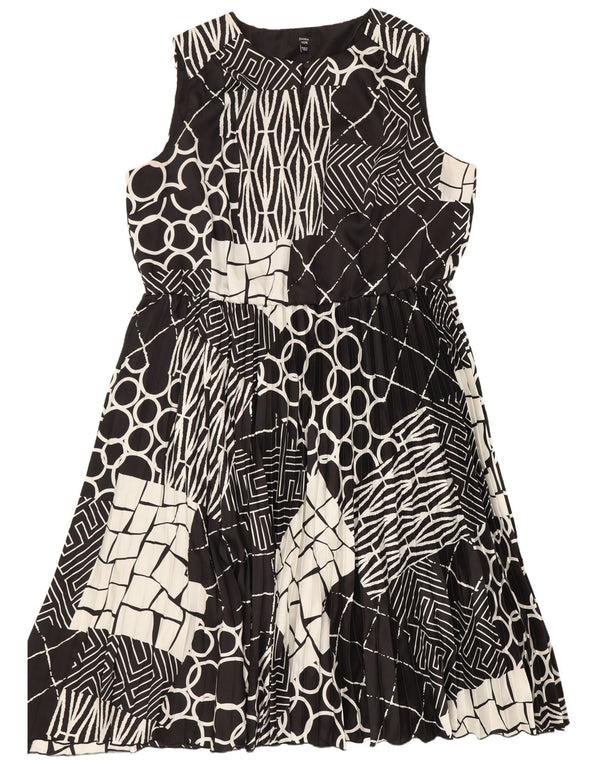 Joanna Hope Womens Sleeveless A-Line Dress UK 26 5XL Black Geometric