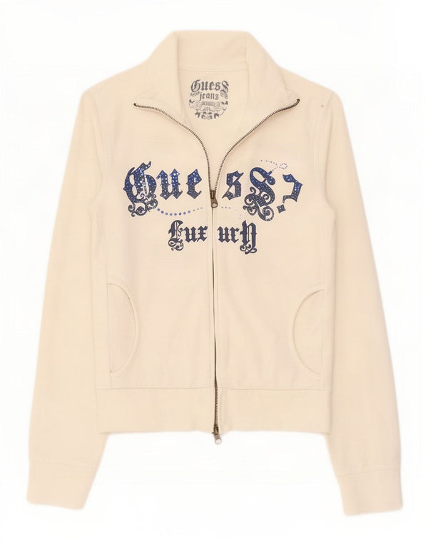 Guess Γυναικεία Γυναικεία Γυναικεία φόρμα Top Jacket UK 10 Small White Cotton