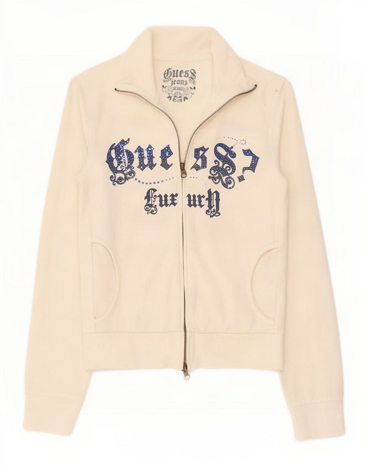 Guess Γυναικεία Γυναικεία Γυναικεία φόρμα Top Jacket UK 10 Small White Cotton