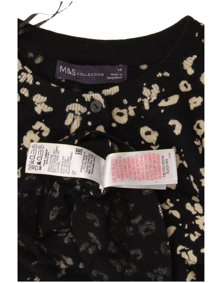 Marks & Spencer Γυναικεία ζακέτα πουλόβερ UK 14 Large Black Animal Print