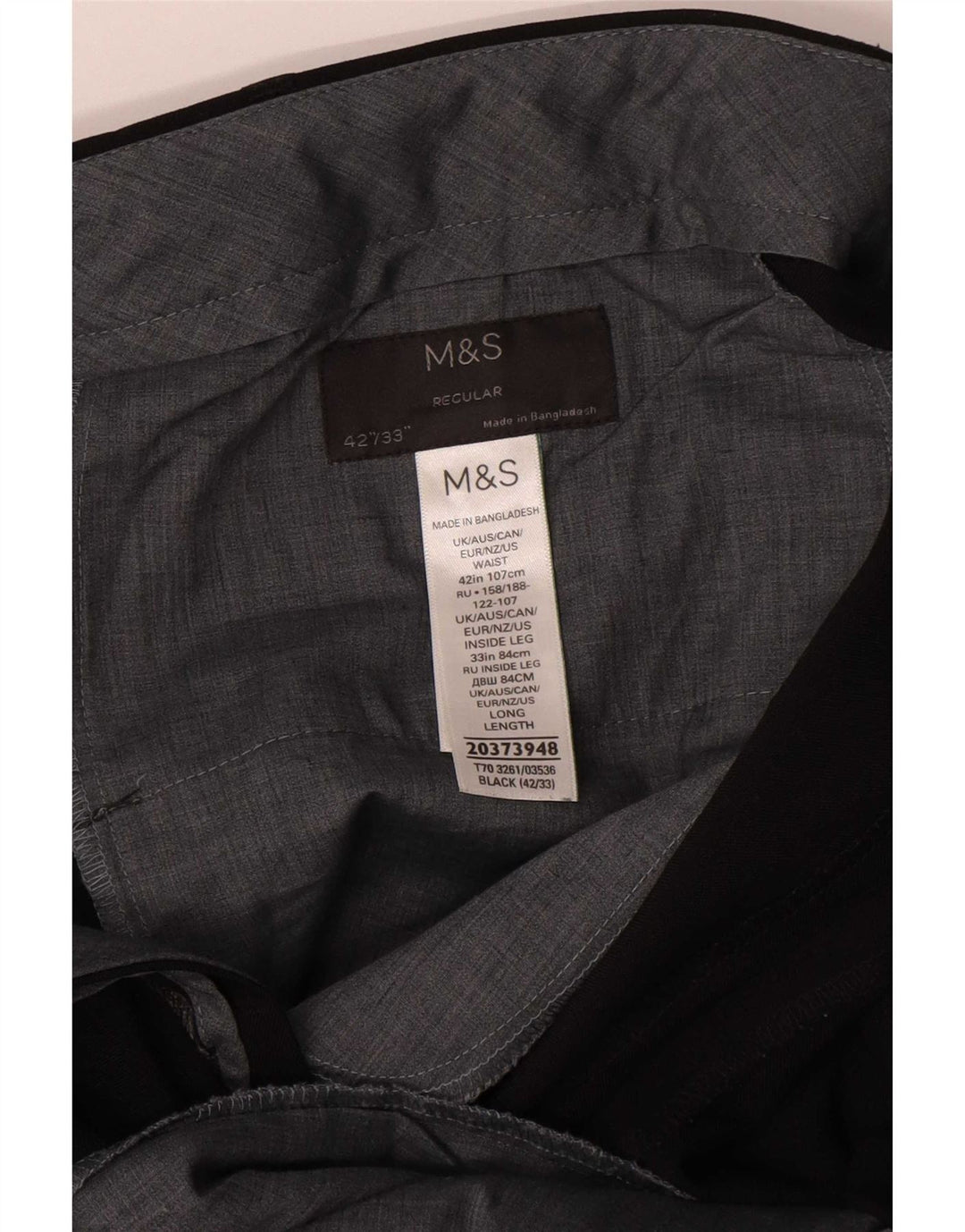 Marks & Spencer Ανδρικό ίσιο παντελόνι W42 L33 Μαύρο πολυεστέρα