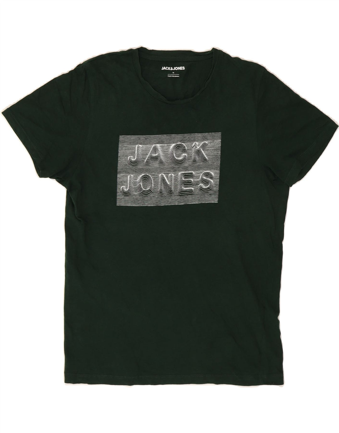 JACK & JONES Mens Graphic T-Shirt Top Medium Green Cotton Vintage Jack & Jones and Second-Hand Jack & Jones from Messina Hembry 