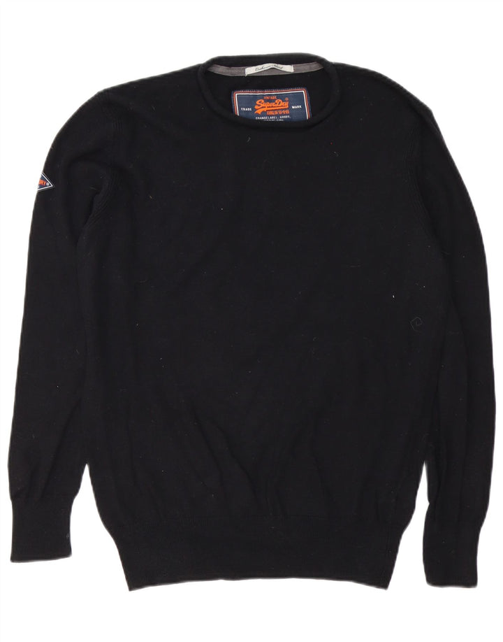 Ανδρικό πουλόβερ Superdry Crew Neck Jumper Μικρό μαύρο βαμβακερό