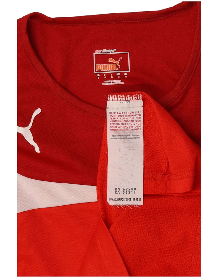 Ανδρικό T-Shirt Puma Top Small Red Colourblock Πολυεστέρας