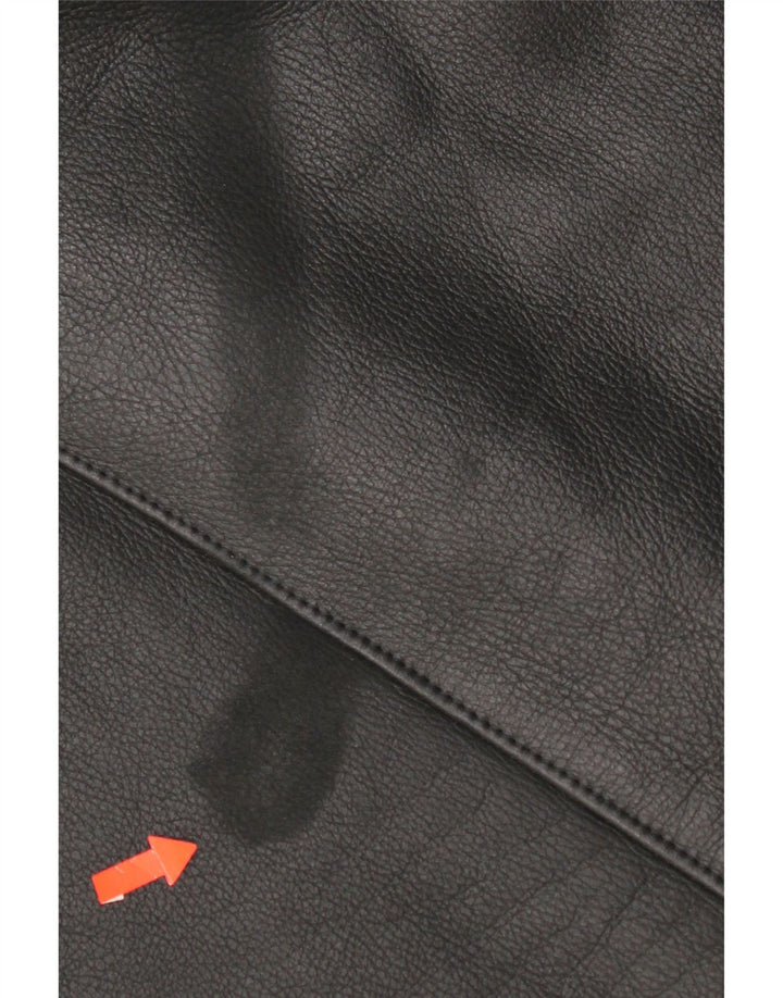 Ανδρικό παλτό Bugatti Shearling EU 56 3XL Μαύρο Δερμάτινο