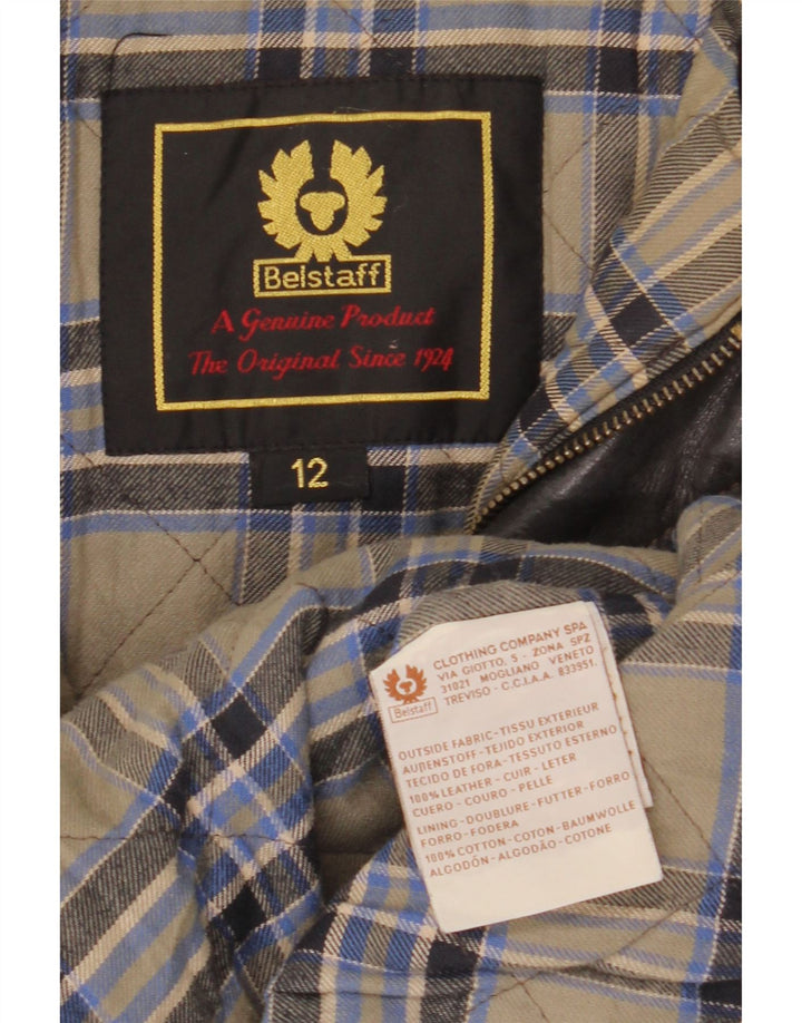 Belstaff Boys Δερμάτινο Παλτό 11-12 ετών Μαύρο Δερμάτινο