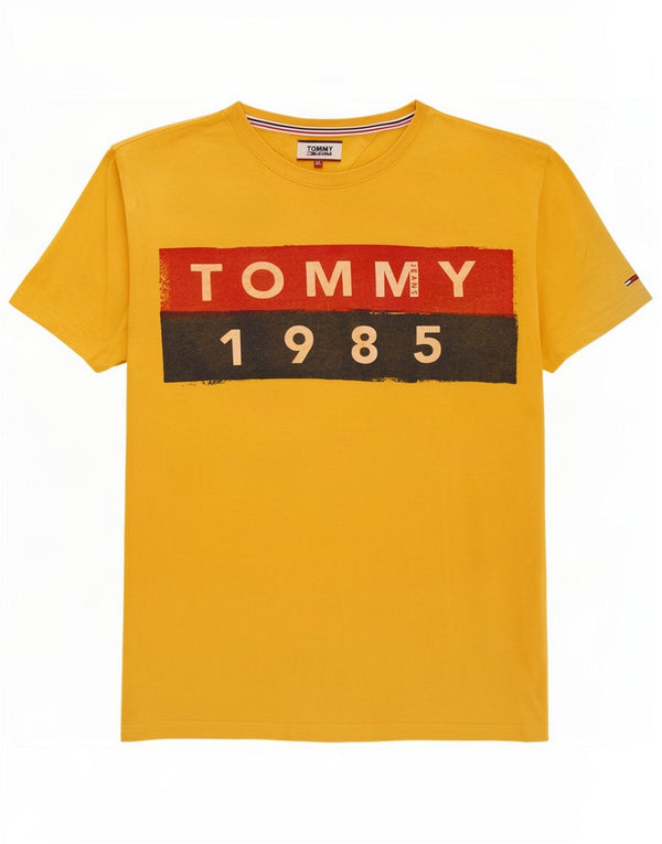 Ανδρικό γραφικό T-Shirt Tommy Hilfiger Top XL κίτρινο βαμβακερό